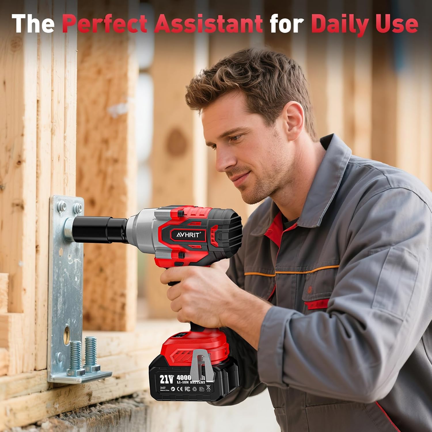 Avrhit 1300N.m(960ft-lbs) Cordless Impact Wrench